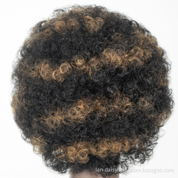 Wholesale India Hair Bob Wig Short Curl Afro Wig Machine Made Virgin Cuticle Aligned Hair  Wigs for Black Woman
